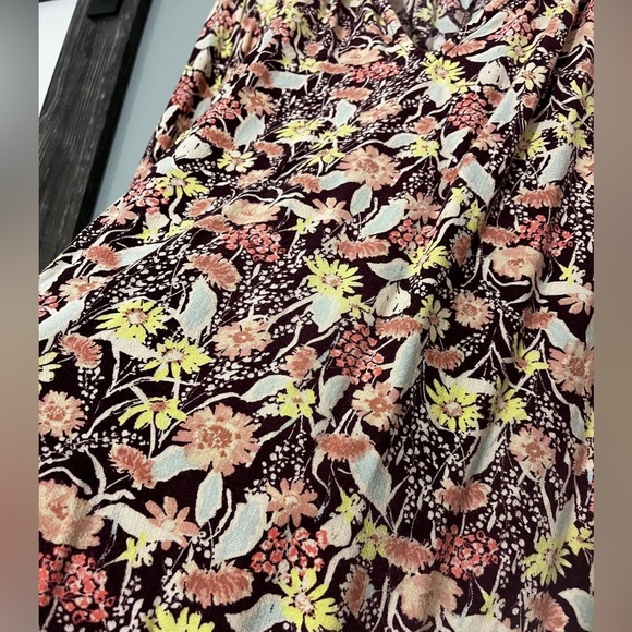 Ava & Viv Boho Floral Slight 3/4 Balloon Sleeve V-Neck Women's Size X - Picture 2 of 7